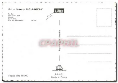 Nancy Holloway — portret w czerwonym stroju — DECCA Disques — Rewers