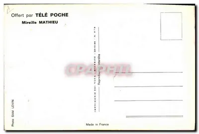 Nowoczesna pocztówka Mireille Mathieu — Rewers