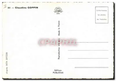 Craudine Coppin — portret — Wydawnictwo Publistar, nr 881 — Rewers