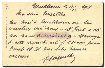 Elsasserin und Lothringerin am Waldesrand — Jul. Manias & Co. Strasbourg, n° E. — Verso