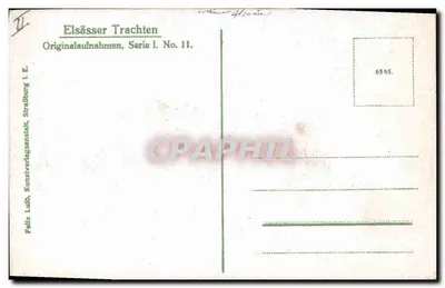 अल्सासीय वस्त्र में एक महिला - एल्सासर ट्रैक्टेन, श्रृंखला I, संख्या 11 - फेलिक्स लूथ, स्ट्रासबर्ग — पीछे
