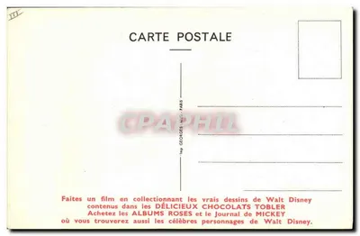 Irmão Coelho — desenho de Walt Disney — editor Tobler, n° III — Verso