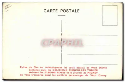 Jaq — personnage de Walt Disney — éditeur Tobler — Verso