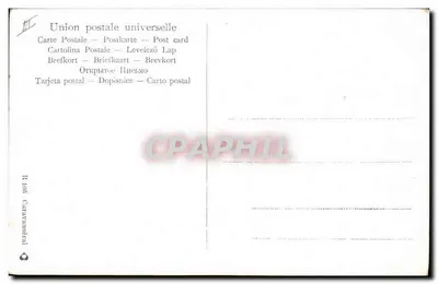 Mercado animado com camelos — Série R 106 — União Postal Universal — Verso