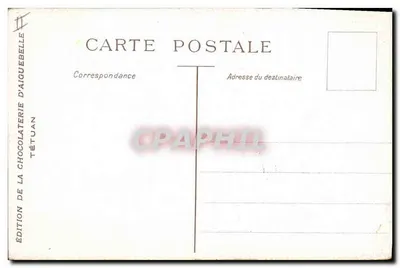 Cena de rua com canal — Tétouan — Edição da Chocolaterie d'Aiguebelle, Tétouan — Verso