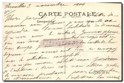Funerais das vítimas em Versailles — Chegada dos caixões rumo à catedral — Catástrofe do dirigível militar «République», 25 de setembro de 1909 — Verso