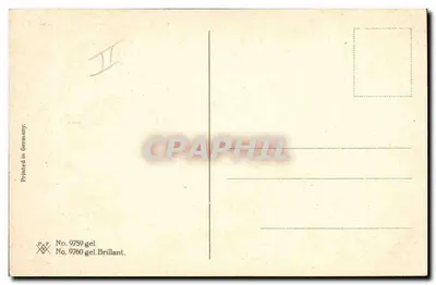 Paisagem de primavera com galinhas — Feliz Páscoa — editor Brillant, n° 9760 — Verso