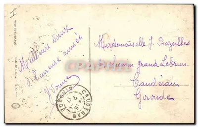 Galo e rosas — Boa Ano 1917 — Bertruche, n° 312 — Verso