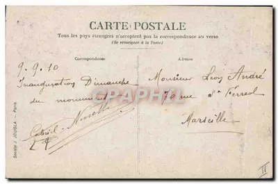 Gedenkteken voor de gevallen van Saint-Pierre — inauguratie — Sockét J. JOUGLA - Parijs — Achterkant