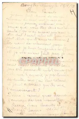 Bilhete postal antigo - Coq Soldat Militaria — Verso