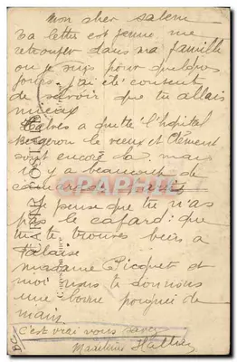 Sala de ambulância do Lycée Jamson de Sailly — L.C.H. n° 103 — Verso