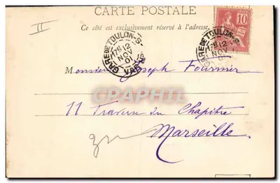 Cruiser rápido "Guichen" — Toulon — editor A. Bougault, n° 15 — Reverso