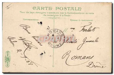 Le Gaulois, pancernik pierwszej klasy — LV & C — znaczek 25c Republika Francuska, pieczątka 'Toulon 16-9-1908' — Rewers