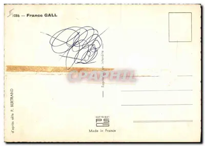 France Gall — uśmiechnięte zdjęcie — P. Bertrand, n° 1086 — Rewers