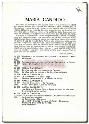 Maria Candido — śpiewaczka — Polydor — Rewers