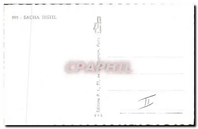 Portret młodego mężczyzny — czarno-biała fotografia — Éditions Sacha Distel, n° 995 — Rewers