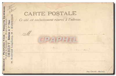La Paresse — femme allongée parmi des pavots — éditeur Imbert, 28, Boulevard Longchamp - Marseille — Verso