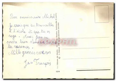 Trem de fumantes — caricatura humorística — A. Dubout, 13 A — Verso