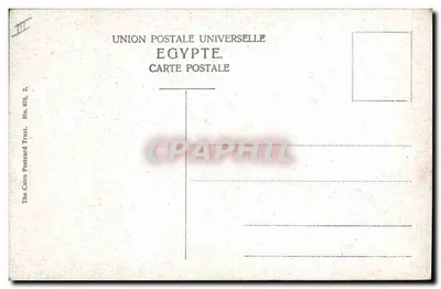 Mercado do Egito — vista de rua com mesquita — The Cairo Postcard Trust, No. 676, 2 — Verso