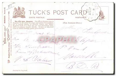 Le Berguecher Porte — Le Sok Gate, Mogador — Tuck's Post Card, Série II — Verso