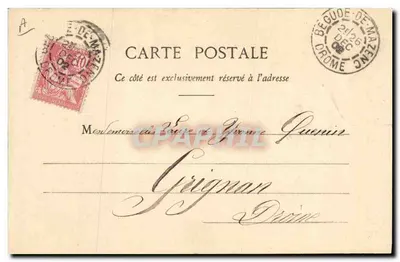 Jonge vrouw in bloempatroonjurk — huwelijkspredicatie — Decoratie & Cie, Nancy, n° 1903 — Achterkant