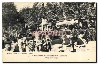 Funérailles des victimes du « Liberté » — Le Clergé au cortège — Giraud, phot. - La Colette, Toulon