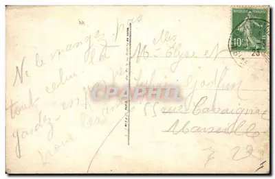 Páscoa — ovo decorado, galinha e flores — Pássaro 1907 — Verso