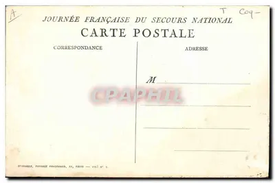 O Galo e o Leão — Surand 1916 — Dia Francês do Socorro Nacional — Verso