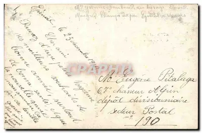 Soldado e jovem mulher — Galo e folhas de visco — J.K. 9133p — Verso