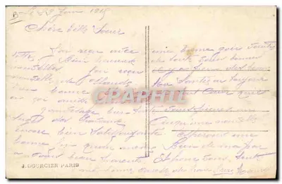 Przybycie rannych Anglików do Amiens — Wojna 1914/15 — J. Courcier Paryż — Rewers