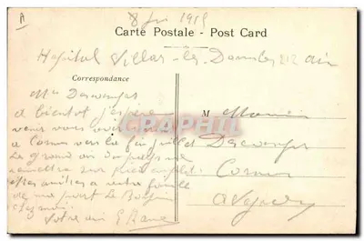 Un convoglio tedesco incendiato dai francesi ad Arras — Guerra 1914 — H B n°10 — Verso