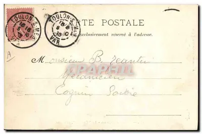El "Galilée", Crucero — Marina Francesa — A. Couturier, fotógrafo-editor, Toulón, n° 324 — Reverso
