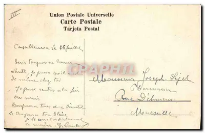Casablanca — O Cruzeiro "Galilée" bombardeando a cidade — editor não identificado, número de série não visível — Verso