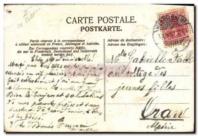 Bilhete postal antigo Folklore Alsace — Verso