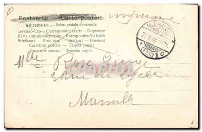 Giovane donna in abito alsaziano — Editore A.E. 133 — Costume alsaziano — Verso