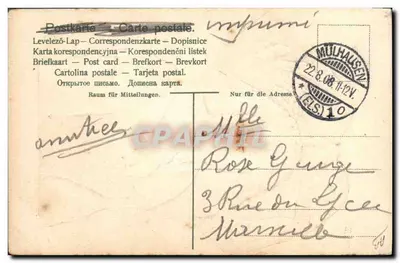 Giovane donna in abito tradizionale — editore A. 202 — timbro 15 pf — Verso