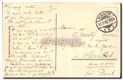 Rodzina z Alzacji — Strój narodowy — nieznany wydawca, numer serii nie widoczny — Rewers
