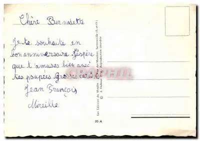 O bom canto — cena de pesca com os personagens da série — Les Éditions du Moulins, n° 20 A — Verso