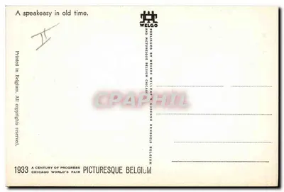 Um speakeasy de antigamente — 1933 — Belga pitoresca — Verso