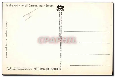 Cidade antiga de Damme — perto de Bruges — editada por WELGCO — Verso
