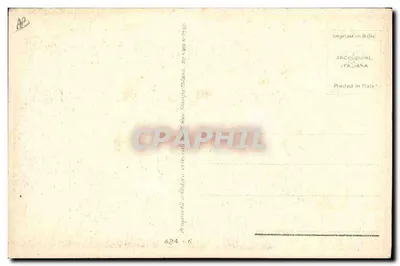Zoende koppel achter een scherm — binnenlands tafereel met landschap — V. DABINO — Achterkant