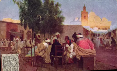 Scena uliczna w Tunezji — malowanie — wydawca R. 119