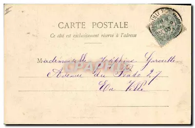Idylle in de tijd van stro — scène van jonge verliefden in een veld — Fototipie A. Berbert & Cie, Nîmes — Achterkant