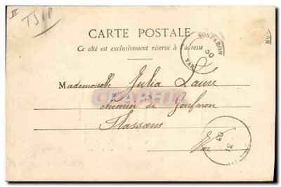 Mujer con sombrero de conejo — publicidad para un concurso de tarjetas postales — fotógrafo A. Braeater & Cie, Nîmes — Reverso