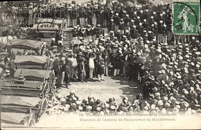 Toulon — Funérailles des victimes de la Couronne — Discours de l'Amiral de Montferrand