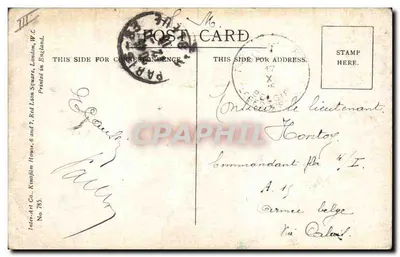 Cão ferido — editor Inter-Art Co. — n° 785 — Verso
