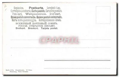 Cão de raça — retrato — Theo Stroef er, série 1198, Nürnberg — Verso
