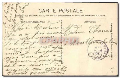 Avignon - Caserne dos Passageiros — 1883 — editor não visível — Verso
