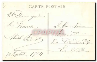 A Tríplice Entente — França, proteja-nos. — Editor Barabino, 38 Rue d'Aubagne - Marselha — Verso