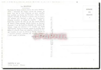 Sposób przygotowania Bourride — Wydawnictwo Art Montluçon, nr 612 — Rewers